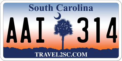 SC license plate AAI314