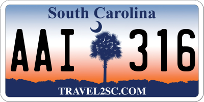 SC license plate AAI316