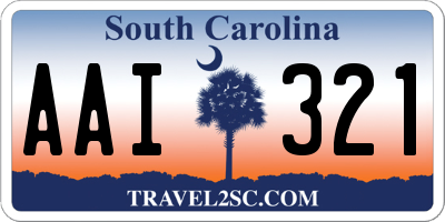 SC license plate AAI321