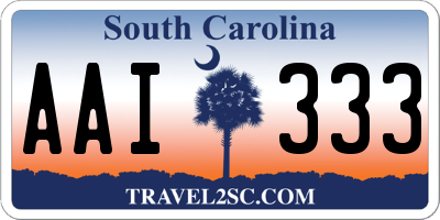 SC license plate AAI333