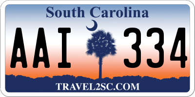 SC license plate AAI334