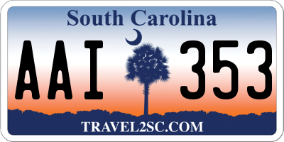 SC license plate AAI353