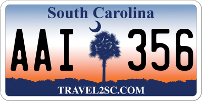 SC license plate AAI356