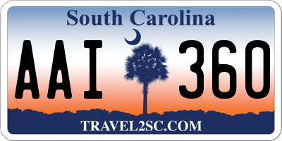 SC license plate AAI360