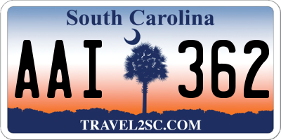 SC license plate AAI362