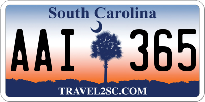 SC license plate AAI365