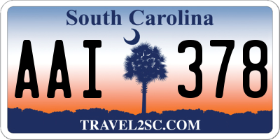 SC license plate AAI378