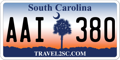 SC license plate AAI380