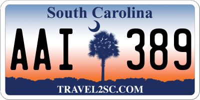 SC license plate AAI389