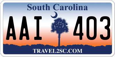 SC license plate AAI403