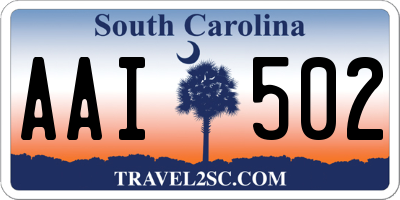 SC license plate AAI502