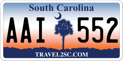 SC license plate AAI552