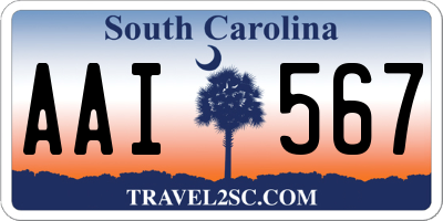 SC license plate AAI567