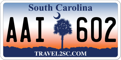 SC license plate AAI602