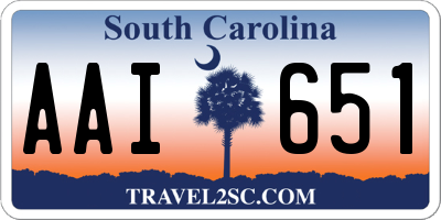 SC license plate AAI651