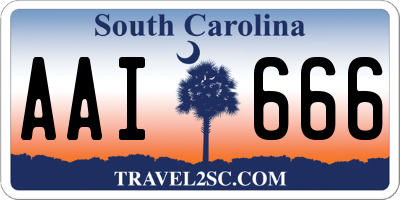 SC license plate AAI666