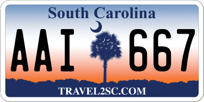 SC license plate AAI667