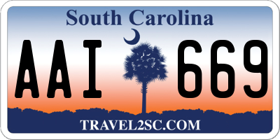 SC license plate AAI669