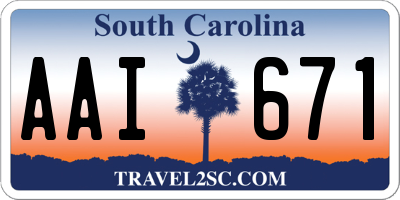 SC license plate AAI671