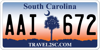 SC license plate AAI672