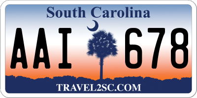 SC license plate AAI678