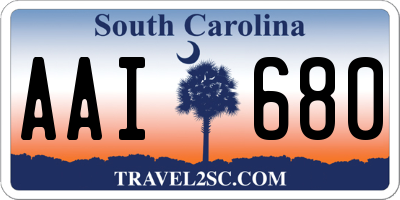 SC license plate AAI680