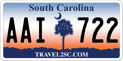 SC license plate AAI722