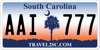 SC license plate AAI777