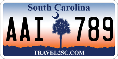 SC license plate AAI789