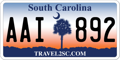 SC license plate AAI892