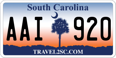 SC license plate AAI920