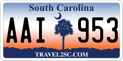 SC license plate AAI953