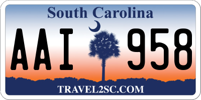 SC license plate AAI958