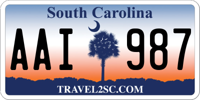 SC license plate AAI987