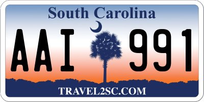 SC license plate AAI991