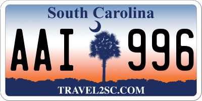 SC license plate AAI996