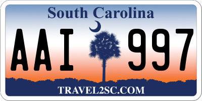 SC license plate AAI997