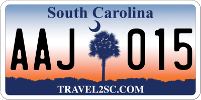 SC license plate AAJ015