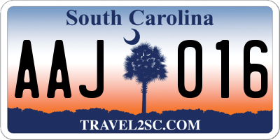 SC license plate AAJ016