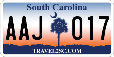 SC license plate AAJ017