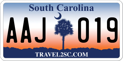 SC license plate AAJ019