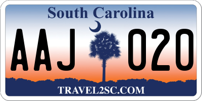 SC license plate AAJ020