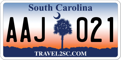 SC license plate AAJ021