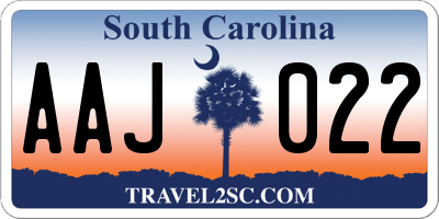 SC license plate AAJ022