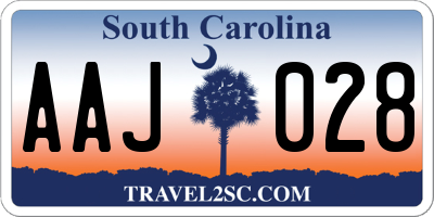 SC license plate AAJ028