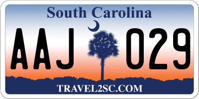 SC license plate AAJ029