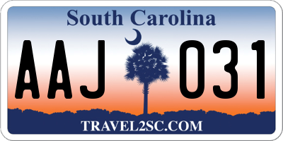 SC license plate AAJ031