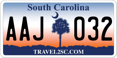 SC license plate AAJ032