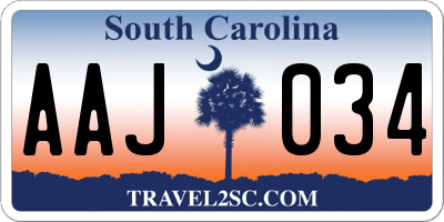 SC license plate AAJ034