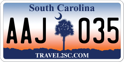 SC license plate AAJ035